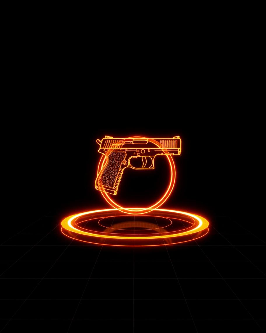 Holographic firearm catalog view — Pistol